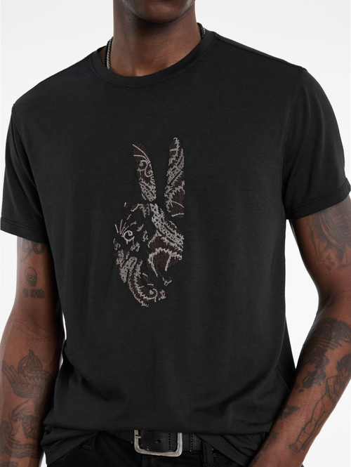 SS CREW TEE - PEACE EMBROIDERY