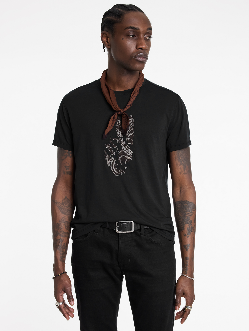 SS CREW TEE - PEACE EMBROIDERY