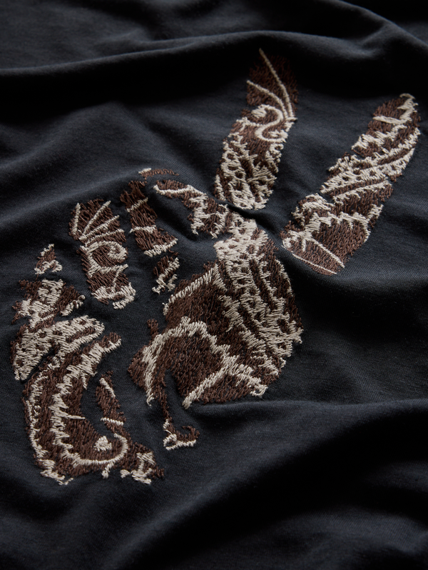 SS CREW TEE - PEACE EMBROIDERY