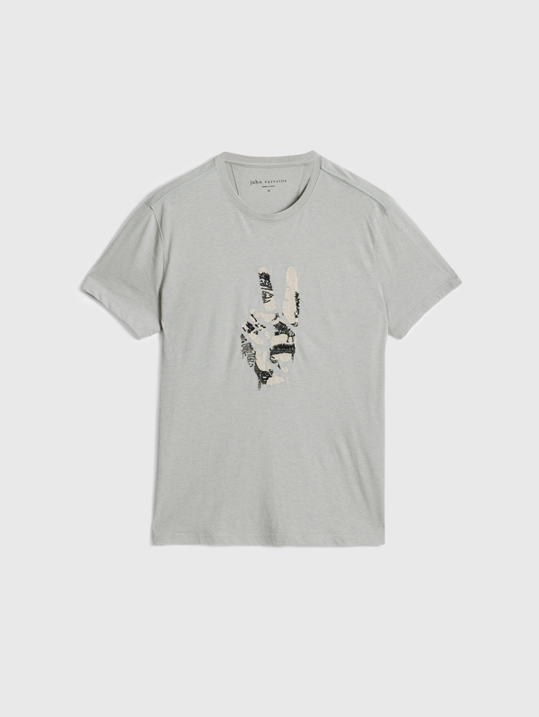 SS CREW TEE - PEACE EMBROIDERY