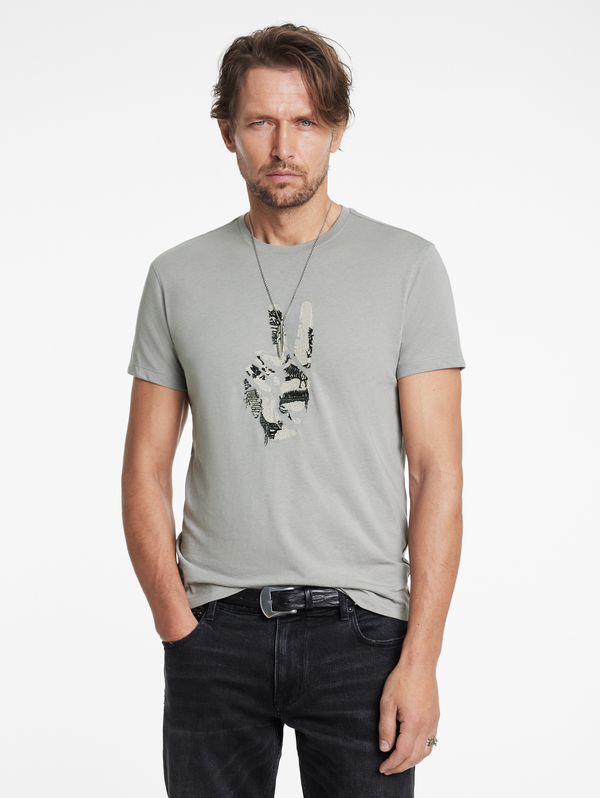 SS CREW TEE - PEACE EMBROIDERY