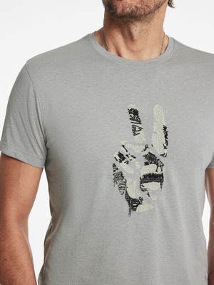 SS CREW TEE - PEACE EMBROIDERY
