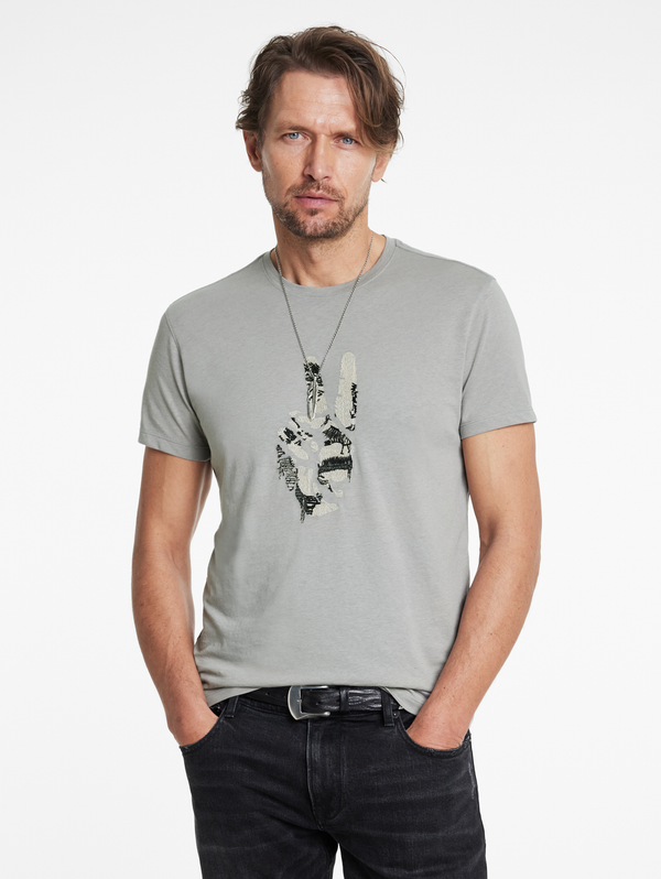 SS CREW TEE - PEACE EMBROIDERY
