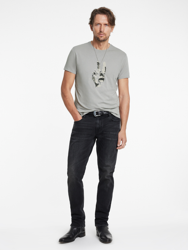 SS CREW TEE - PEACE EMBROIDERY