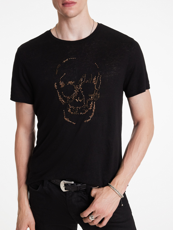 SS CREW TEE - EMBELLISHED SKULL