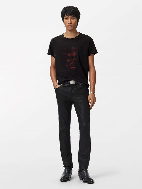 SS RAW EDGE RELAXED FIT TEE - SKULL SCULPTURE