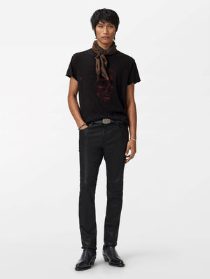 SS RAW EDGE RELAXED FIT TEE - SKULL SCULPTURE