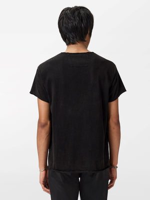 SS RAW EDGE RELAXED FIT TEE - SKULL SCULPTURE