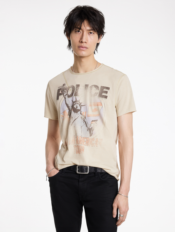 SS RAW EDGE SHOULDER DETAIL TEE - THE POLICE TOUR