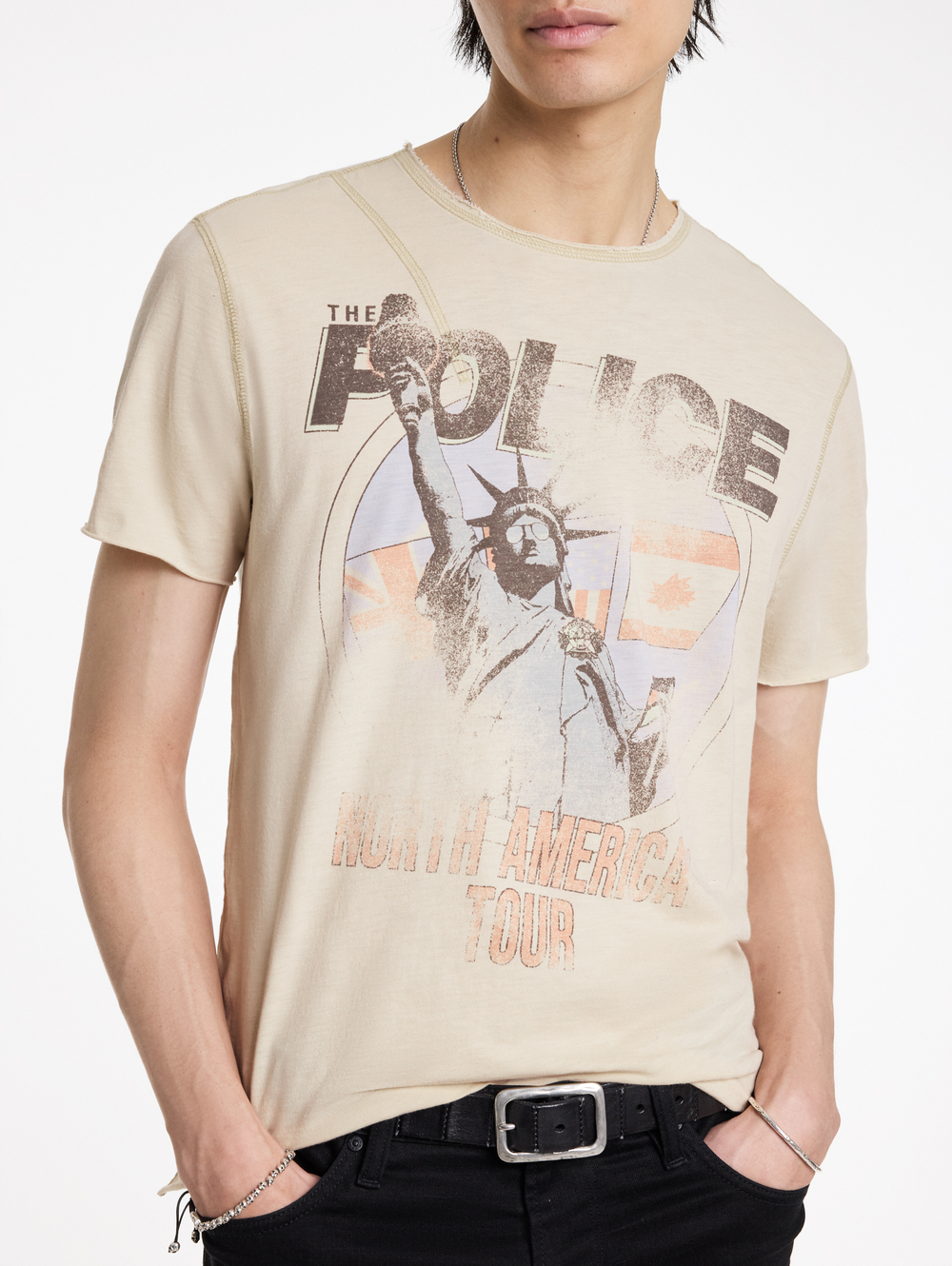 SS RAW EDGE SHOULDER DETAIL TEE - THE POLICE TOUR