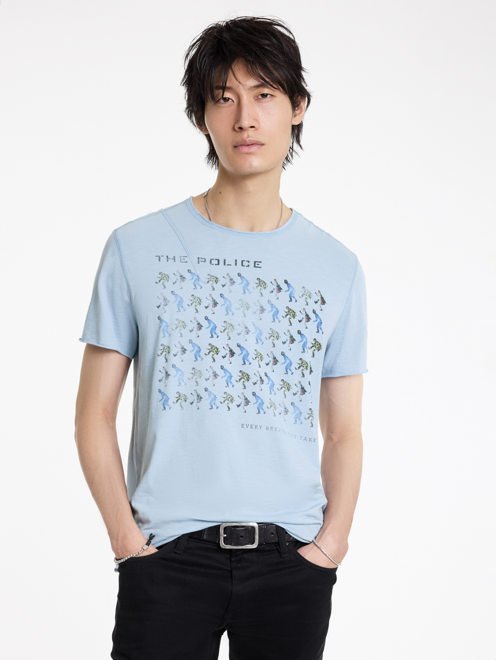 SS RAW EDGE SHOULDER DETAIL TEE - THE POLICE EVERY