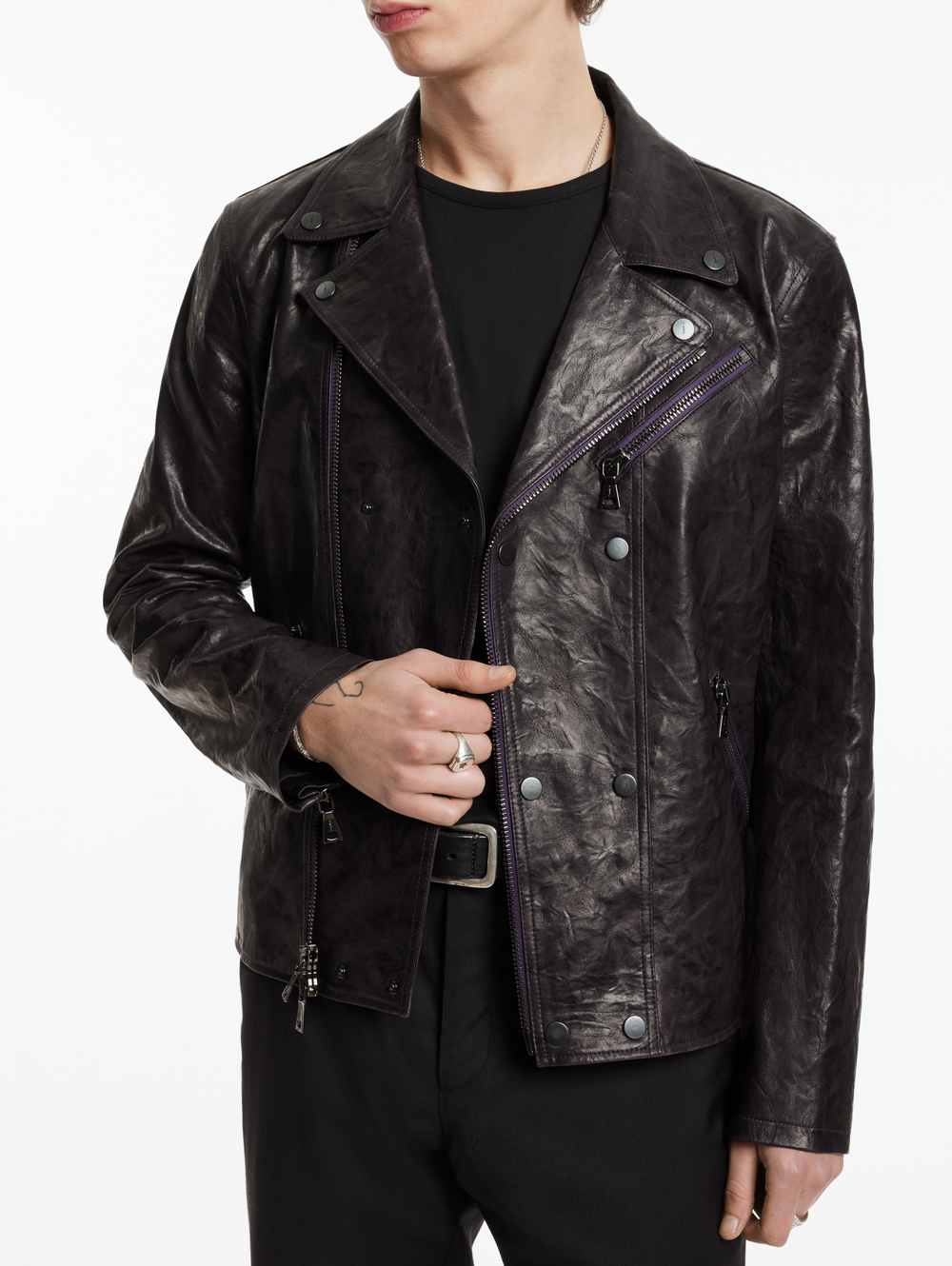 HAZY DB SNAP CLOSURE BIKER JKT