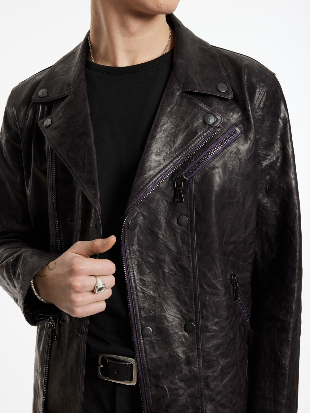 HAZY DB SNAP CLOSURE BIKER JKT