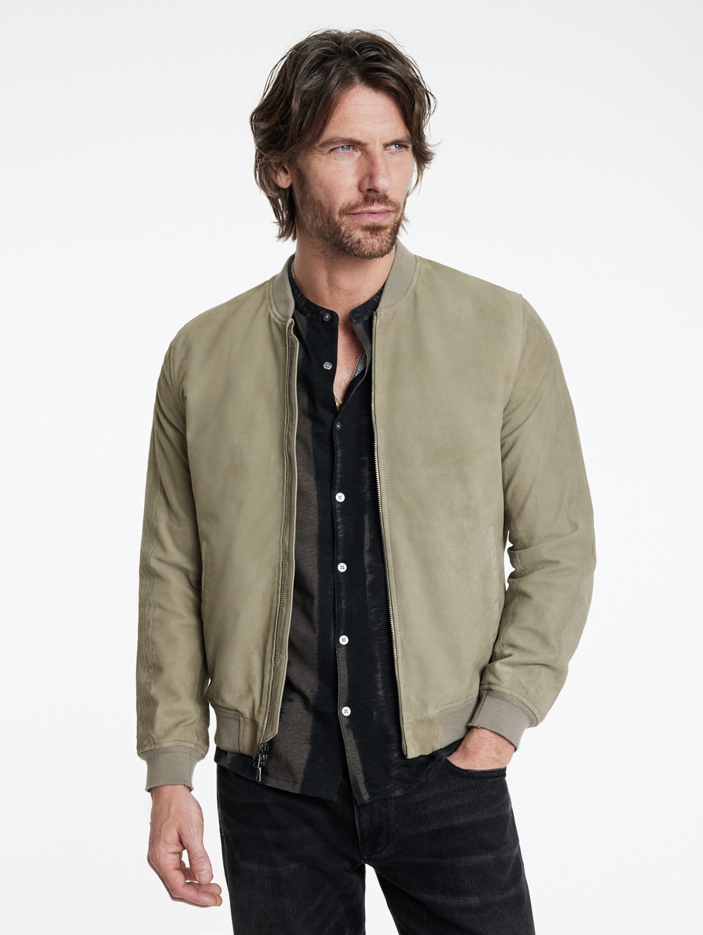 KHAI SUEDE BOMBER JACKET