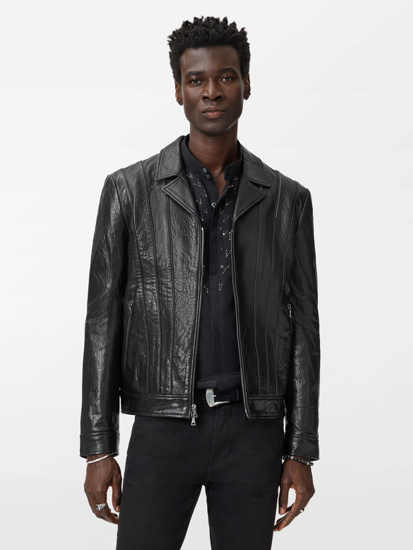 BOMBER JACKET WITH ZIP CLOSURE AND BALL IN CHAIN DETAILS