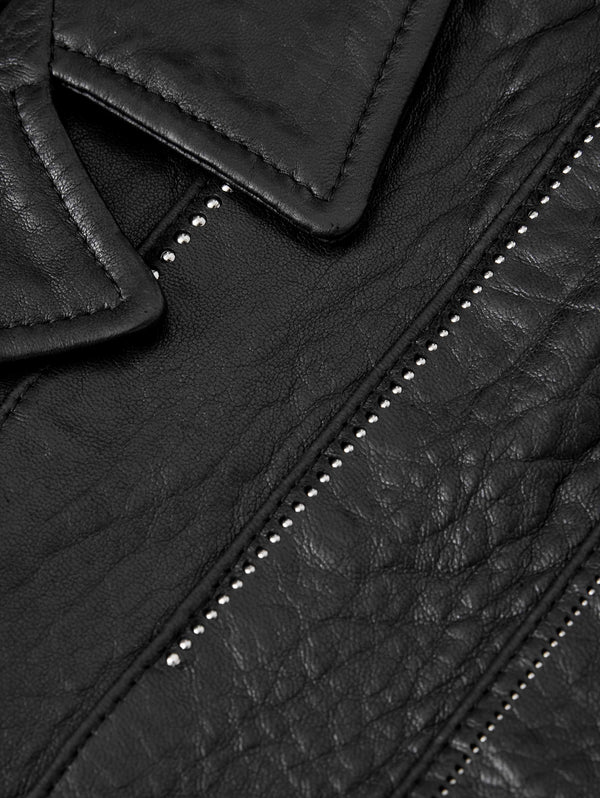 BOMBER JACKET WITH ZIP CLOSURE AND BALL IN CHAIN DETAILS