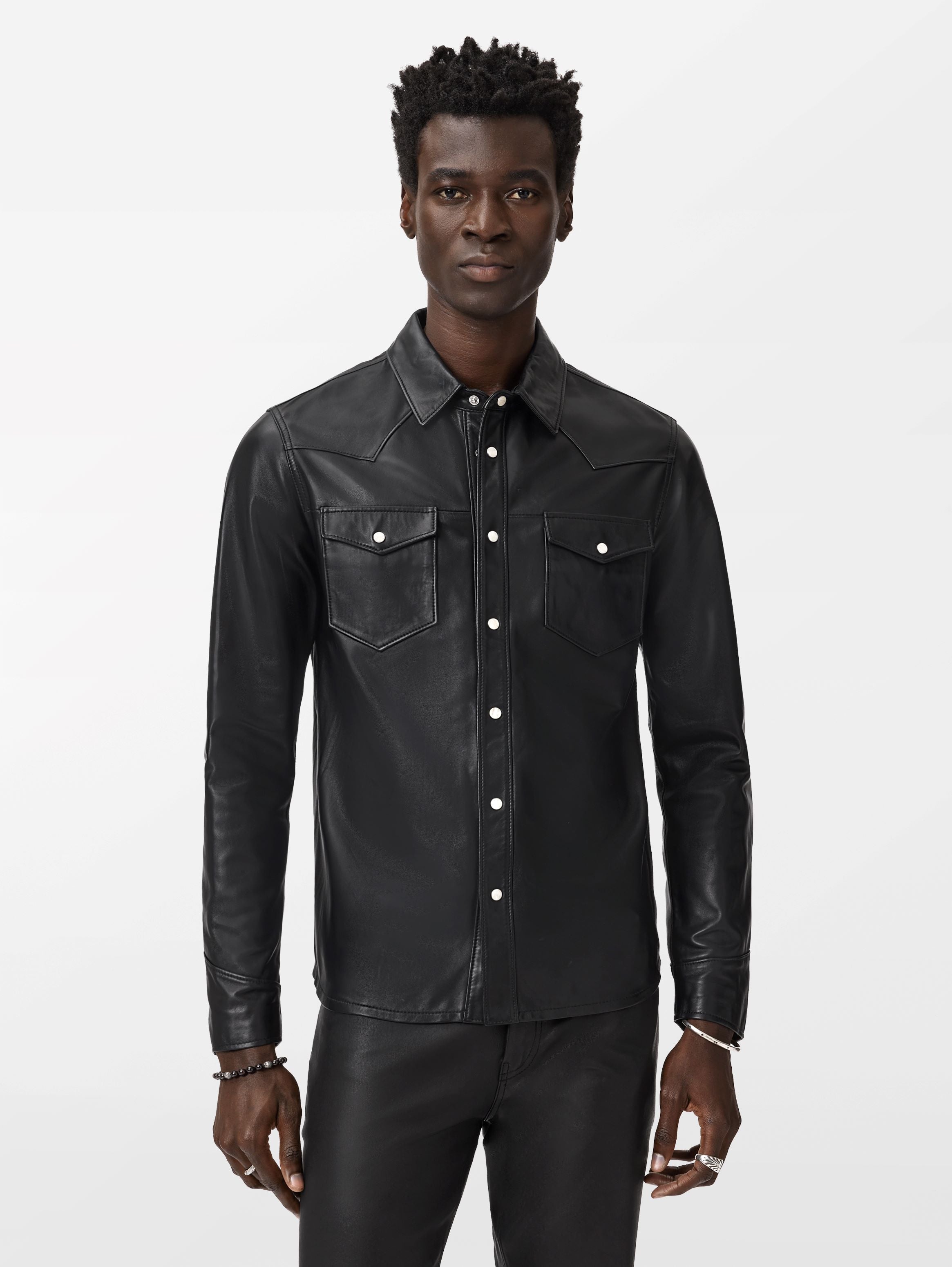 JOHN VARVATOS ブラックレザージャケット S レザージャケット