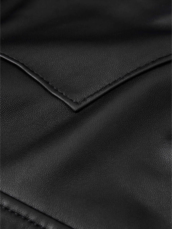 SAGE LEATHER SHIRT JACKET