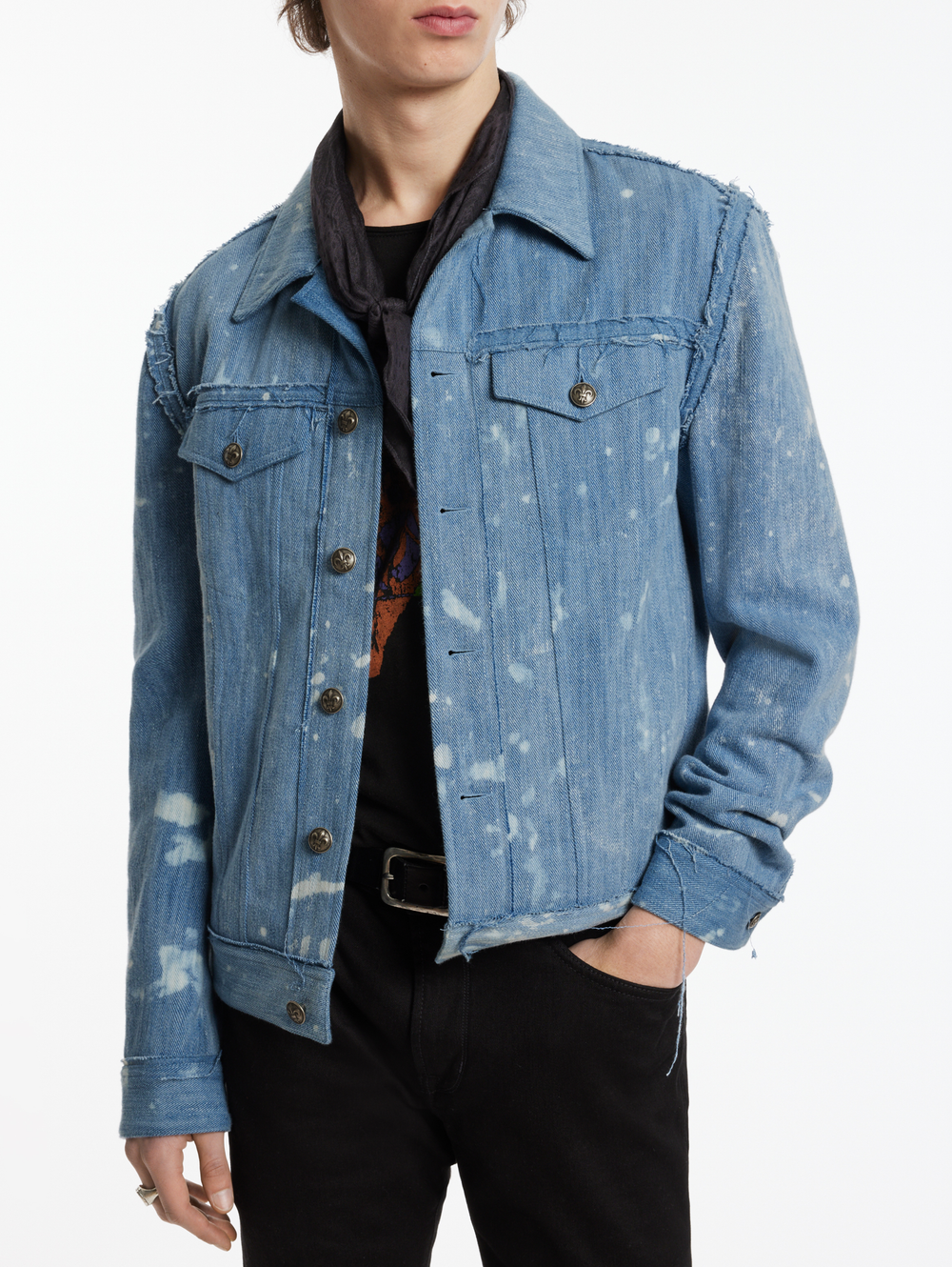 WAYNE TRUCKER JACKET WITH RAW EDGES