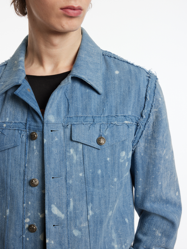 WAYNE TRUCKER JACKET WITH RAW EDGES