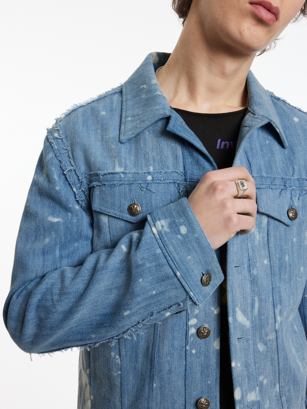 WAYNE TRUCKER JACKET WITH RAW EDGES