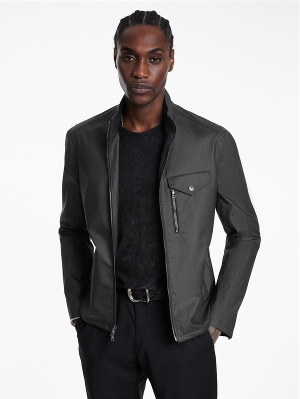 KNOX JACKET RACER JACKET WITH FLAP/ZIP CHEST PKT, WELT HIP PKT