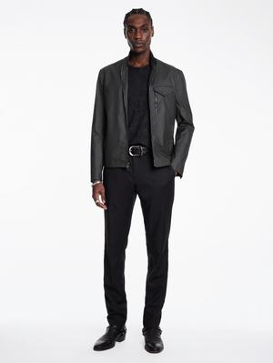 KNOX JACKET RACER JACKET WITH FLAP/ZIP CHEST PKT, WELT HIP PKT
