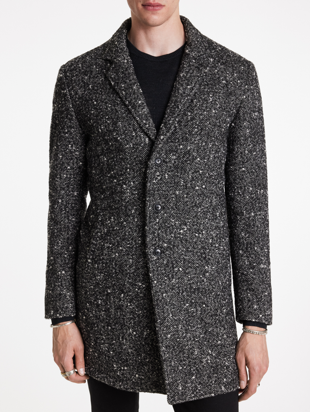 TEMPLETON TOP COAT IN NEP HERRINGBONE