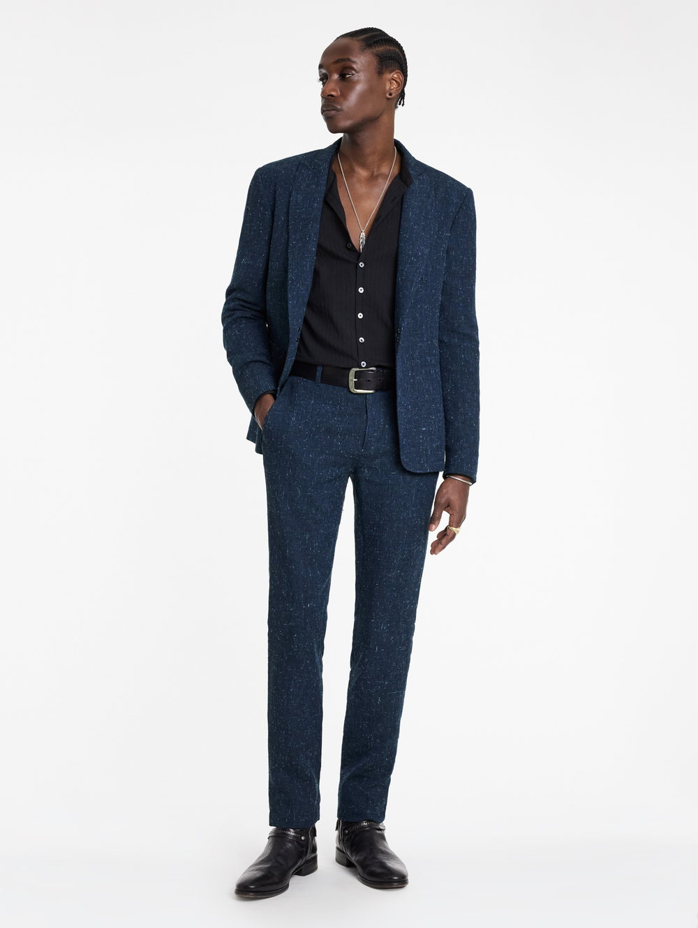 MERCER SLIM FIT PANTS WITH WELT HIP POCKET AND EXTENDED W