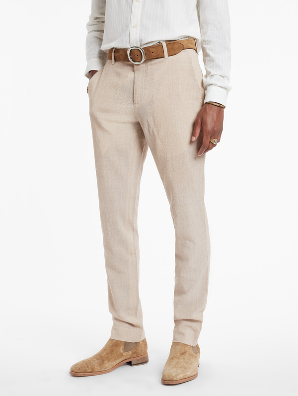 SLIM FIT PANTS WITH WELT HIP POCKETS AND EXTENDED