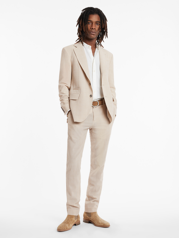 SLIM FIT PANTS WITH WELT HIP POCKETS AND EXTENDED