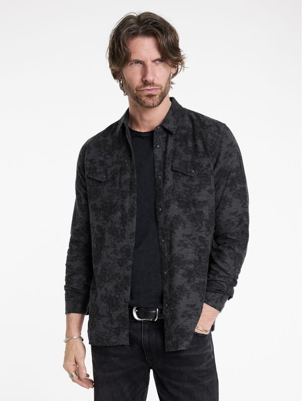 MARSHALL WESTERN SHIRT IN COATED DENIM
