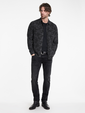 MARSHALL WESTERN SHIRT IN COATED DENIM