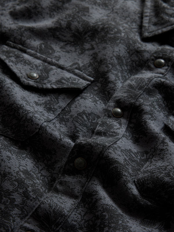 MARSHALL WESTERN SHIRT IN COATED DENIM