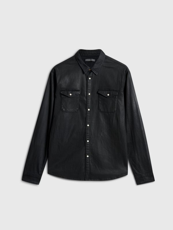 MARSHALL WESTERN SHIRT IN COATED DENIM