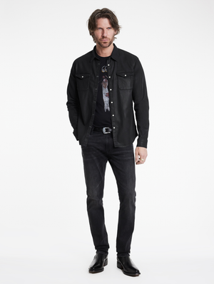MARSHALL WESTERN SHIRT IN COATED DENIM