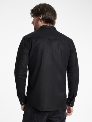 MARSHALL WESTERN SHIRT IN COATED DENIM