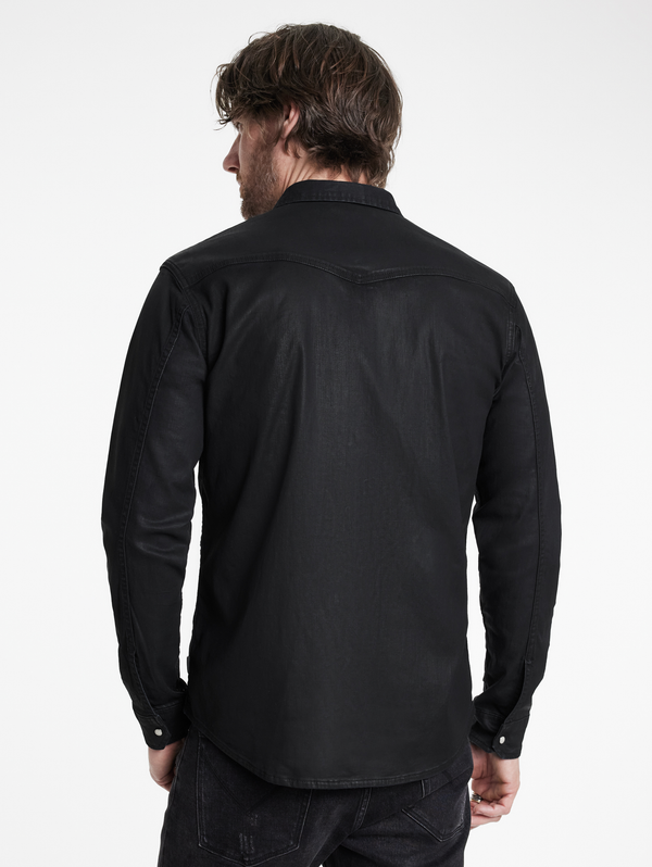 MARSHALL WESTERN SHIRT IN COATED DENIM