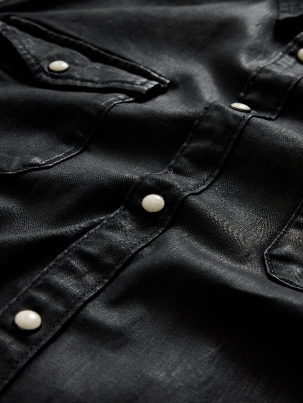 MARSHALL WESTERN SHIRT IN COATED DENIM