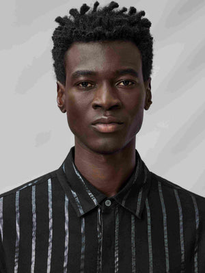 RODNEY LS SHIRT - METALLIC STRIPE