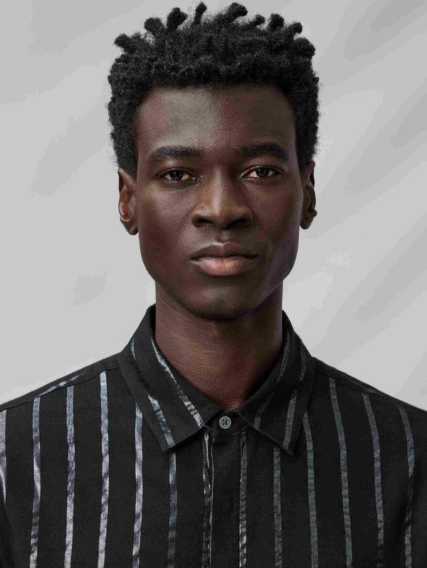 RODNEY LS SHIRT - METALLIC STRIPE