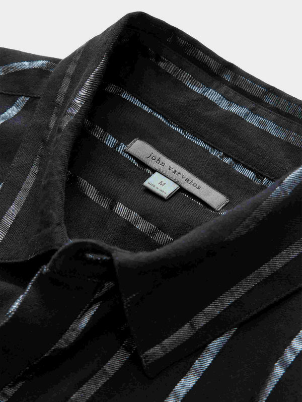 RODNEY LS SHIRT - METALLIC STRIPE