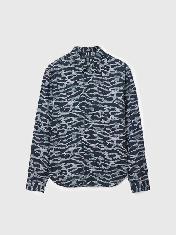 25TH: RODNEY LS COVERED PLACKET SHIRT - METALLIC STRIPE