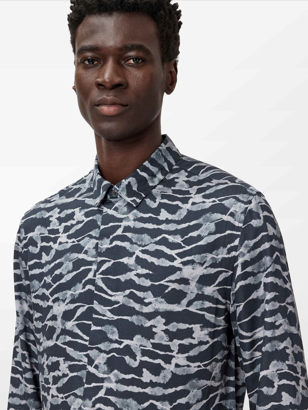 25TH: RODNEY LS COVERED PLACKET SHIRT - METALLIC STRIPE