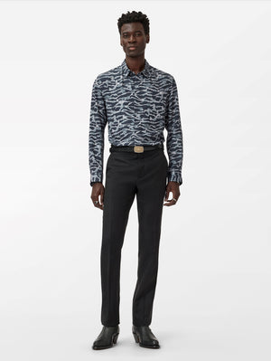 25TH: RODNEY LS COVERED PLACKET SHIRT - METALLIC STRIPE