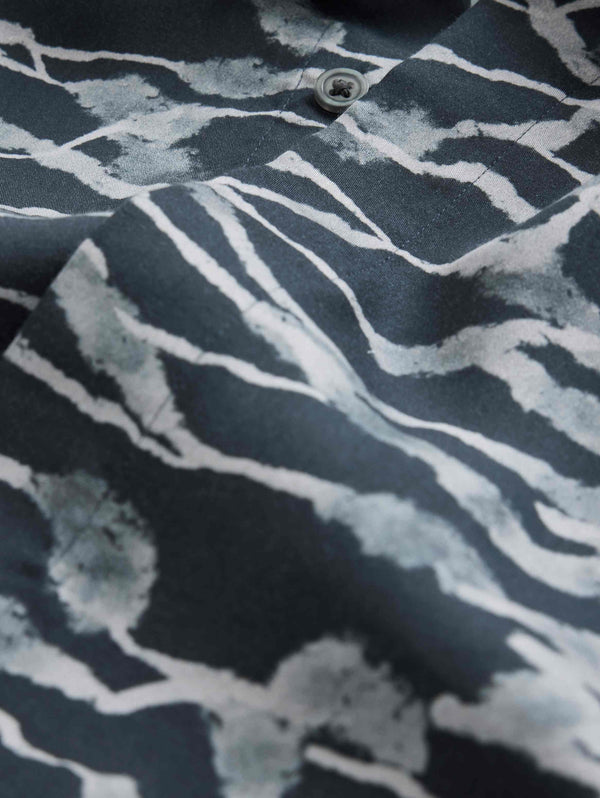 25TH: RODNEY LS COVERED PLACKET SHIRT - METALLIC STRIPE