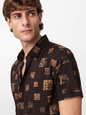 LOREN SLIM FIT SS CONCEALED FRONT SHIRT