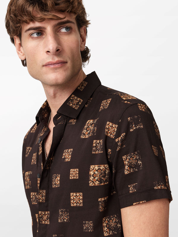 LOREN SLIM FIT SS CONCEALED FRONT SHIRT