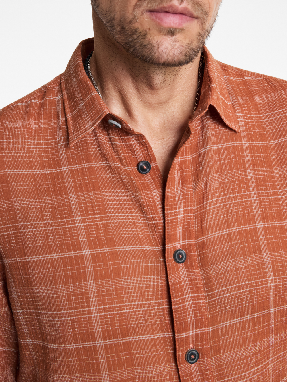 VINTON OVER SHIRT WITH STRAIGHT BOTTOM HEM , HORN BUTTONS