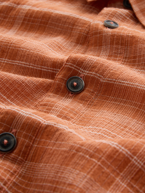 VINTON OVER SHIRT WITH STRAIGHT BOTTOM HEM , HORN BUTTONS
